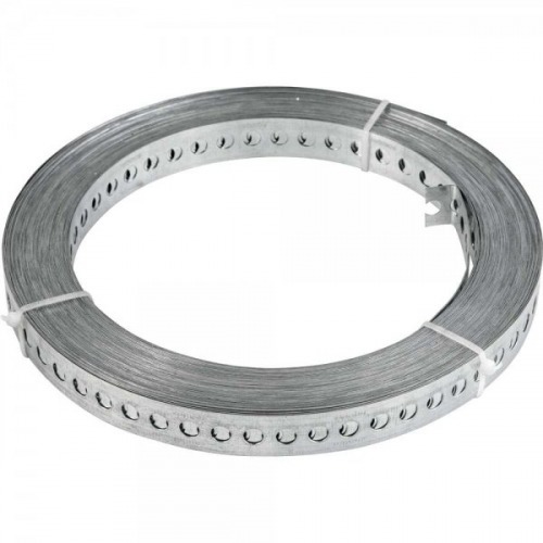 Fita de ao carbono perfurada 19mm x 0,4mm x 30m