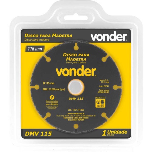 Disco de corte para madeira em tungst�nio 115 x 22,2 mm - DMV 115