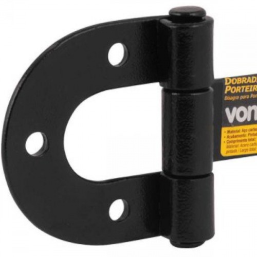 Dobradia para porteira de ao pintado 135 mm - C00
