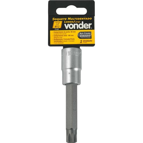 Soquete multidentado longo encaixe 1/2