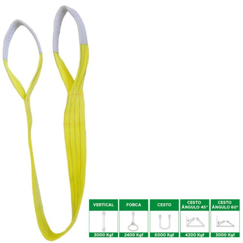 Cinta sling para elevao de carga 3T com 6 metros