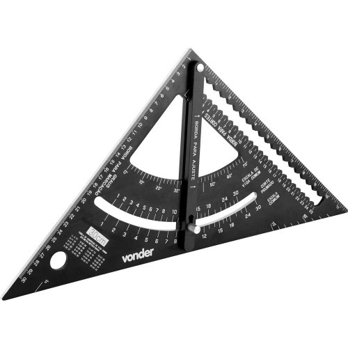 Esquadro tringular de alumnio 300 mm com gonimetro