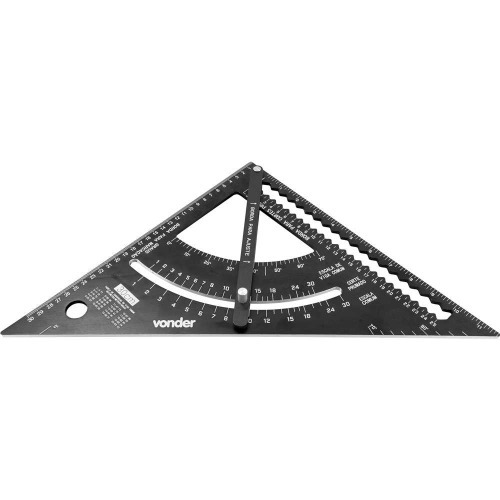 Esquadro tringular de alumnio 300 mm com gonimetro