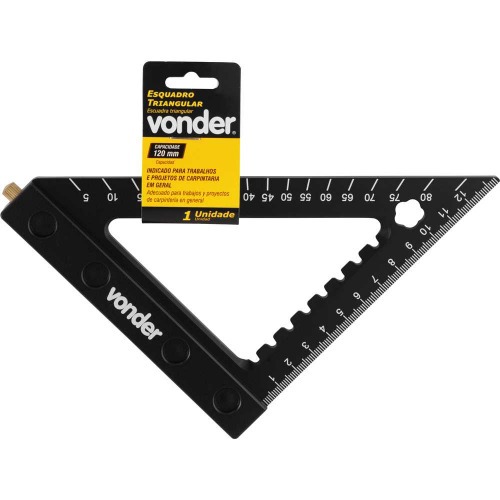 Esquadro tri�ngular de alum�nio para carpintaria 120 mm