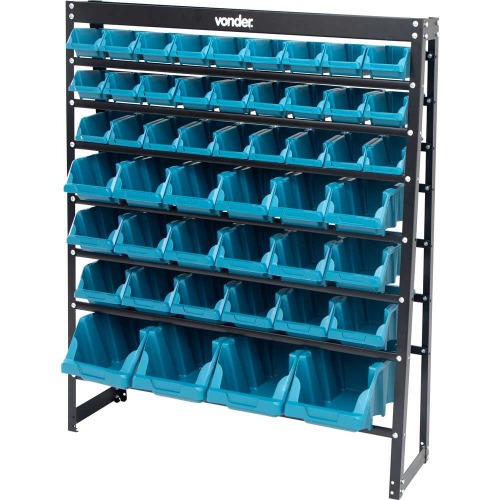Estante met�lica com 49 gavetas azuis n�3 / n�5 / n�7