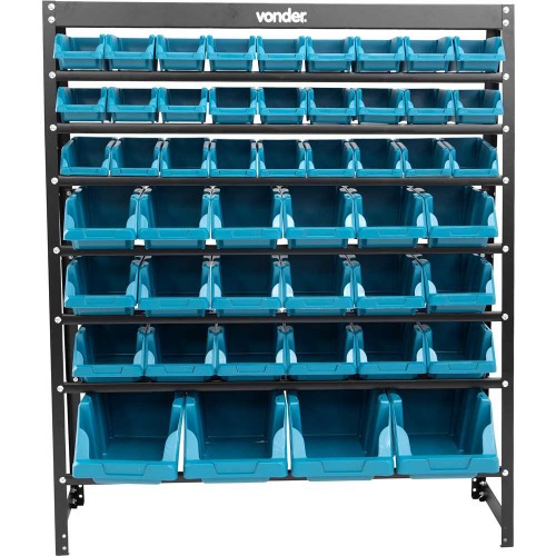 Estante met�lica com 49 gavetas azuis n�3 / n�5 / n�7