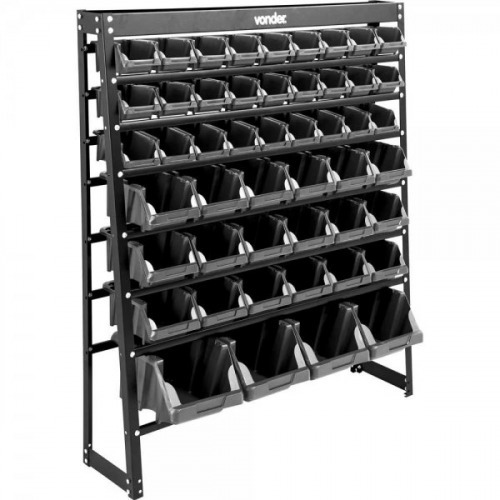 Estante metálica com 49 gavetas pretas n°3 / n°5 / n°7 Estante metálica com 49 gavetas pretas n°3 / n°5 / n°7