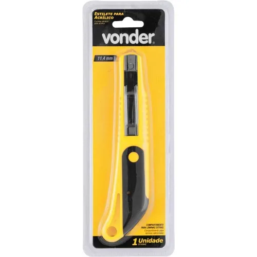 Estilete para acrílico 11,4 mm com 2 lâminas tipo gancho