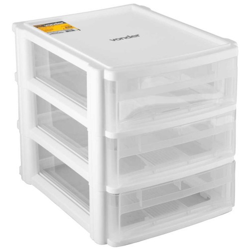 Organizador pl�stico com 3 gavetas - OPV 0271