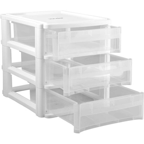 Organizador pl�stico com 3 gavetas - OPV 0271