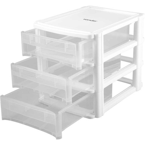 Organizador pl�stico com 3 gavetas - OPV 0271