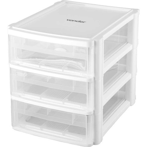 Organizador pl�stico com 3 gavetas - OPV 0271