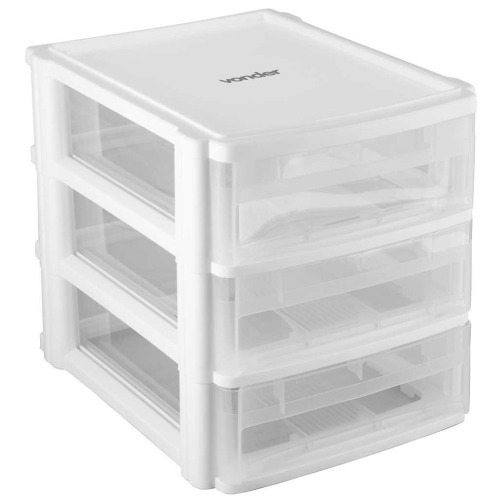 Organizador pl�stico com 3 gavetas - OPV 0271
