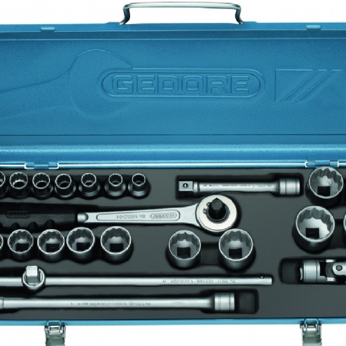 Jogo de soquetes estriados 12 a 32 mm encaixe 1/2 Jogo de soquetes estriados 12 a 32 mm encaixe 1/2