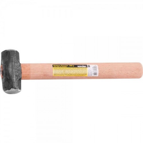 Marreta oitavada 0,50 kg com cabo de madeira envernizado - 30.78.000.500