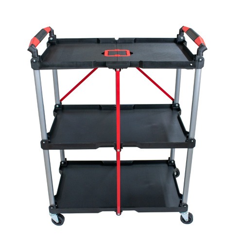 Carrinho para ferramentas aberto dobr�vel com 3 bandejas - Detailers