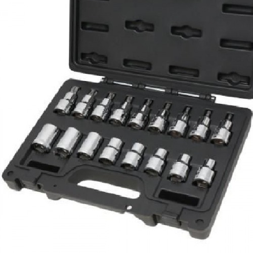 Jogo de soquete hexalobular E10 a E24 / T20 a T60 encaixe 1/2