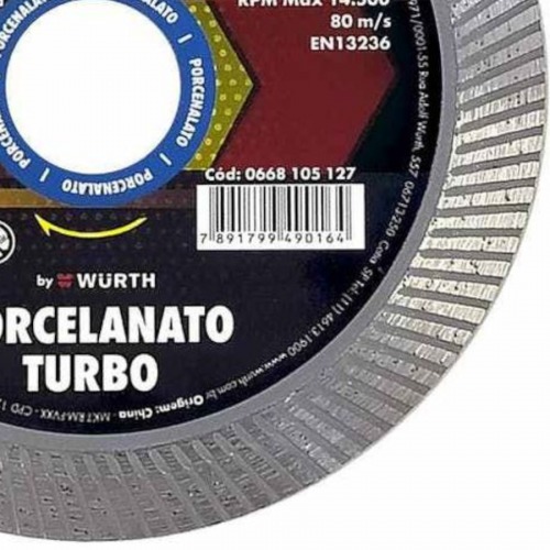 Disco diamantado 105 x 20 mm turbo fino porcelanato - W-Max Disco diamantado 105 x 20 mm turbo fino porcelanato - W-Max