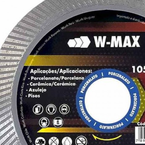 Disco diamantado 105 x 20 mm turbo fino porcelanato - W-Max Disco diamantado 105 x 20 mm turbo fino porcelanato - W-Max
