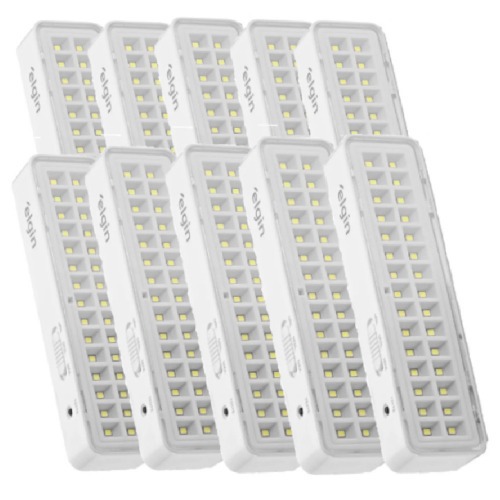 Kit 10 Luminrias de emergncia 30 Leds branca  110V/220V