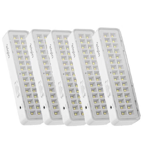 Kit 5 Luminrias de emergncia 30 Leds branca  110V/220V