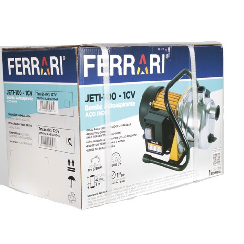 Motobomba periférica autoaspirante 1 hp - JETI-100 220V Motobomba periférica autoaspirante 1 hp - JETI-100 220V