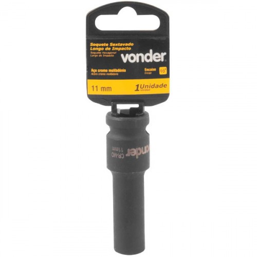 Soquete sextavado de impacto longo 11 mm encaixe 1/2