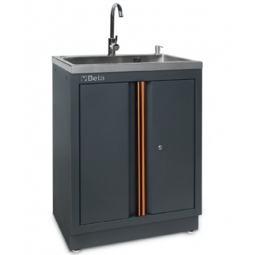 Módulo para armário modular 2 portas com fechadura e pia embutida - C45PRO 2.0 Módulo para armário modular 2 portas com fechadura e pia embutida - C45PRO 2.0