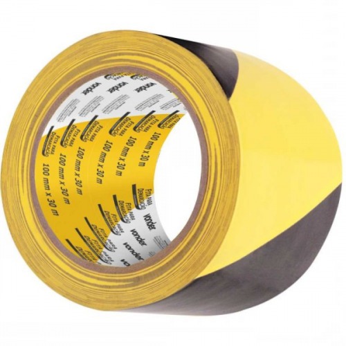 Fita adesiva zebrada para demarcação 100 mm x 30 m Fita adesiva zebrada para demarcação 100 mm x 30 m