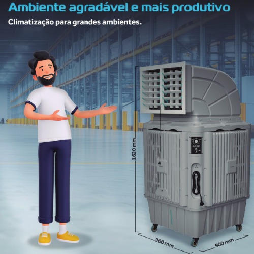 Climatizador de ar portátil evaporativo industrial 120L 200m² 5 em 1 - CLIN120  220V Climatizador de ar portátil evaporativo industrial 120L 200m² 5 em 1 - CLIN120  220V