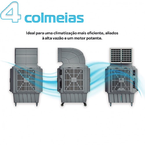 Climatizador de ar portátil evaporativo industrial 120L 200m² 5 em 1 - CLIN120  220V Climatizador de ar portátil evaporativo industrial 120L 200m² 5 em 1 - CLIN120  220V