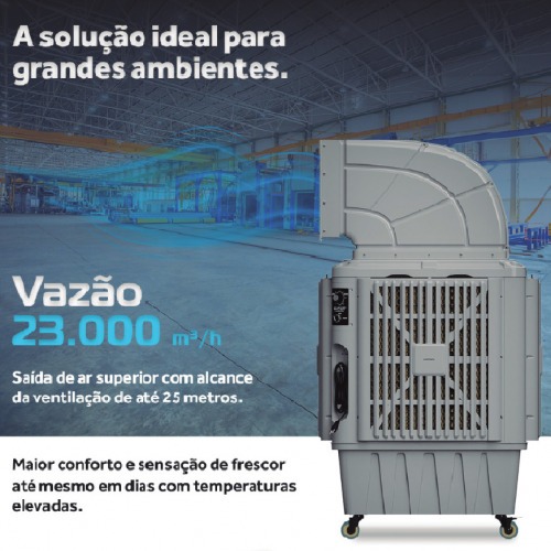 Climatizador de ar portátil evaporativo industrial 120L 200m² 5 em 1 - CLIN120  220V Climatizador de ar portátil evaporativo industrial 120L 200m² 5 em 1 - CLIN120  220V
