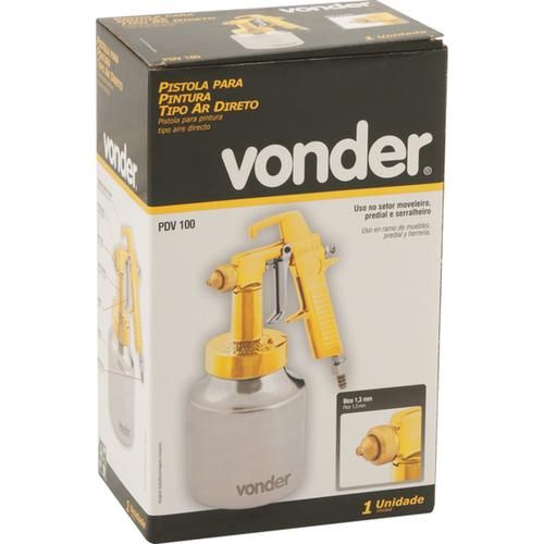 Pistola de pintura tipo sucção ar direto com bico de 1,3 mm - PDV 100 Pistola de pintura tipo sucção ar direto com bico de 1,3 mm - PDV 100