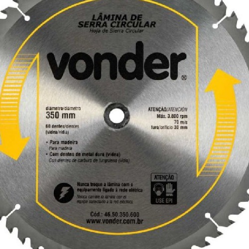 Disco de serra para madeira 350 x 30 mm 60 dentes