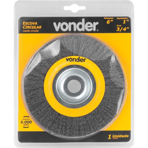 Escova de a�o circular ondulada 6 x 1 x 3/4