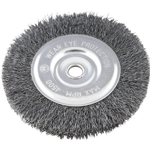 Escova de aço circular ondulada 6 x 1/2 x 1/2 Escova de aço circular ondulada 6 x 1/2 x 1/2