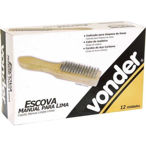 Escova de ao carbono manual com 5 fileiras