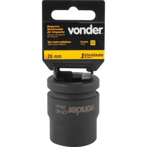 Soquete sextavado de impacto 26 mm encaixe 3/4