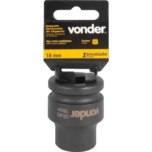 Soquete sextavado de impacto 18 mm encaixe 3/4