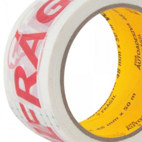 Fita adesiva impressa frgil 48 mm x 50 m preta