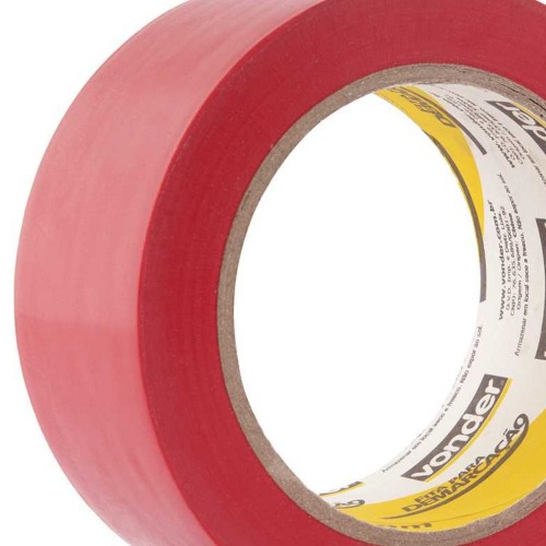 Fita adesiva para demarcao 48 mm x 30 m vermelho
