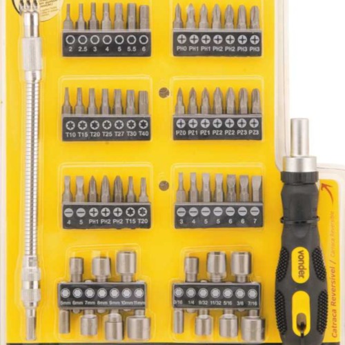 Jogo de bits e ponteiras encaixe sextavado de 1/4 Jogo de bits e ponteiras encaixe sextavado de 1/4