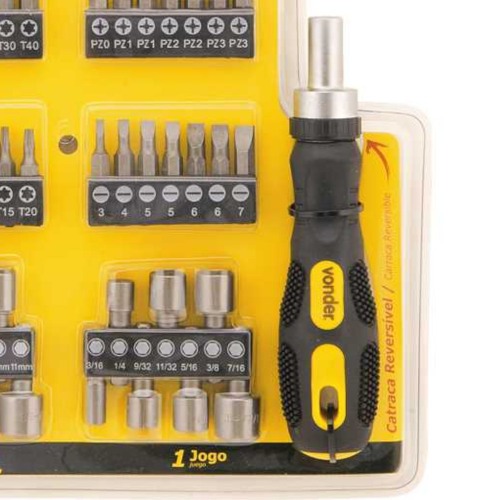 Jogo de bits e ponteiras encaixe sextavado de 1/4 Jogo de bits e ponteiras encaixe sextavado de 1/4