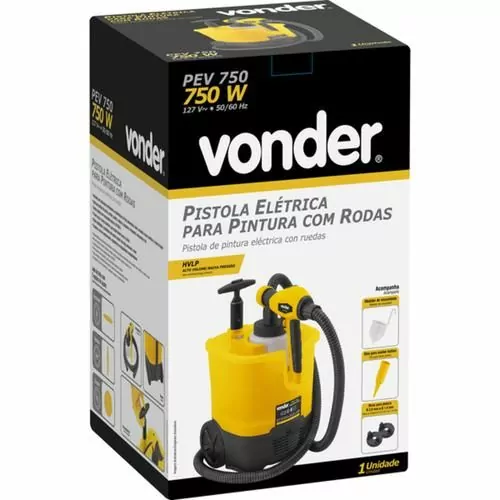 Pistola de pintura pulverizadora elétrica 390 watts - PEV 750  220V