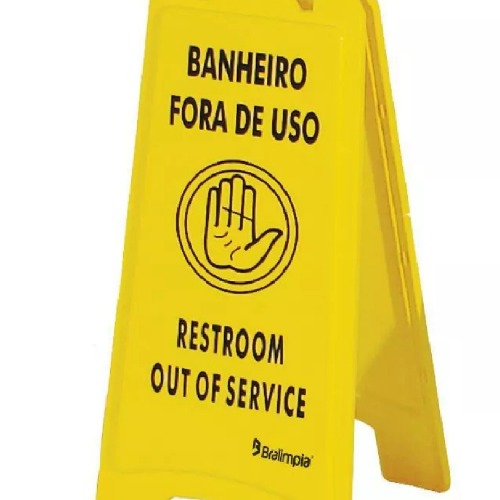 Cavalete de sinaliza��o banheiro fora de uso 6 pe�as - MVPL2002