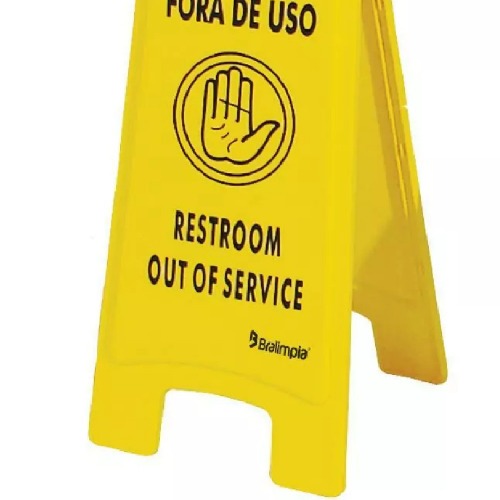 Cavalete de sinaliza��o banheiro fora de uso 6 pe�as - MVPL2002