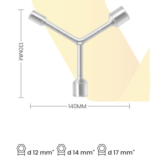 Chave 3 pontas soquetes ninja 12 x 14 x 17mm - BOM-1225