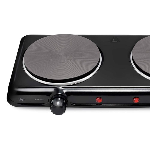 Fogão elétrico portátil de mesa 2 bocas 2.000W - Double Cook  220V Fogão elétrico portátil de mesa 2 bocas 2.000W - Double Cook  220V