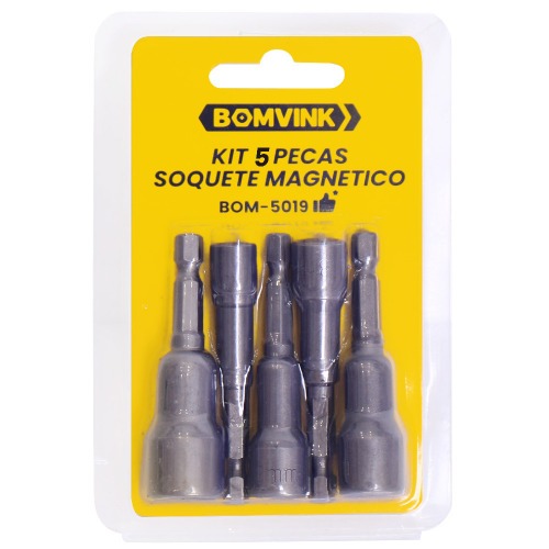 Jogo de soquete magn�tico 6 a 13 mm encaixe de 1/4