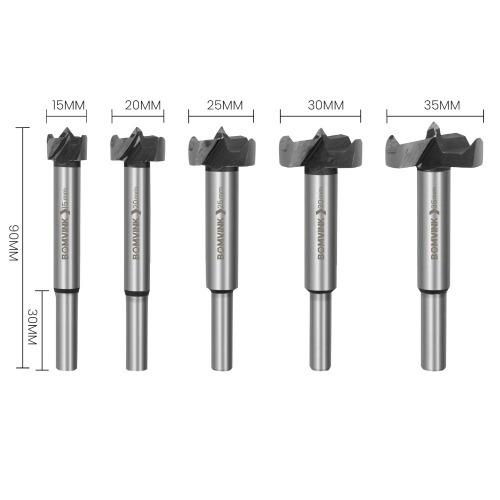 Jogo de broca forstner para madeira 15 a 35 mm com 5 peas - BOM-5029